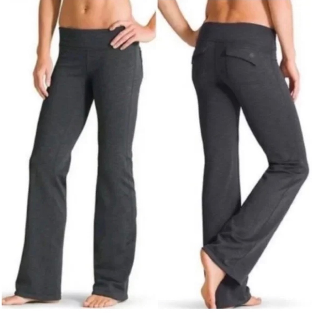 ☑️Athleta Fusion Gray Wide Leg Yoga Pants Sz XXS